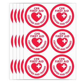 "CPR First Aid Certified" Hard Hat Labels,2 Inch EMT AED Helmet Decals
