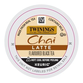 Twinings Chai Latte Black Tea K-Cup Pods for Keurig, 22 Count (Pack of 1), Creamy, Slightly Sweet, Less Sugar, Caffeinated, Enjoy Hot or Iced