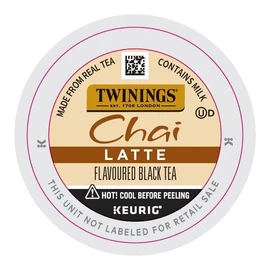 Twinings Chai Latte Black Tea K-Cup Pods for Keurig, 22 Count (Pack of 1), Creamy, Slightly Sweet, Less Sugar, Caffeinated, Enjoy Hot or Iced