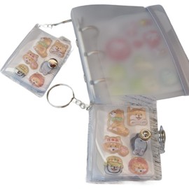 JP-SAKURA Mini Sticker Notebook, Removable, Clear, Cute, Ledger, Girls, Sticker Notebook, Adult (10 Small Sheets (20 Sides)
