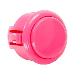 Sanwa Denshi Mount-on Push Button, 30⌀, safety pink