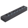 USB Hub 3.0 7‑Port High Speed Splitter Individual Switches Power