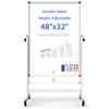Rolling Whiteboard on Wheels, Double-Sided Magnetic Dry Erase Board with
