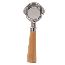 58mm Bottomless Naked Portafilter Universal Coffee Machine Dual Ears Portafilter Stainless Steel Coffee Portafilter Type A2 Beech Wood