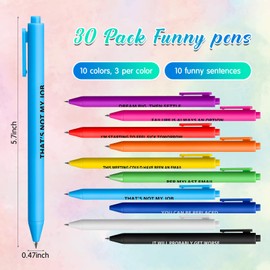Epakh 30 Pcs Ballpoint Pens Funny Pens Motivational Pens Complaining Quotes Pen Gag Gift Funny Gift, Negative Black Ink Pens for Coworkers Office Supplies(Colorful,Interesting)