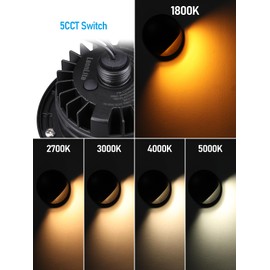 LEONLITE 5W Well Lights Landscape LED, Low Voltage Inground Lights Outdoor, 1800K/2700K/3000K/4000K/5000K Adjustable, Aluminum, ETL Listed, IP67 Waterproof, 12-24VAC/DC, CRI90, 150lm, Black, Pack of 6