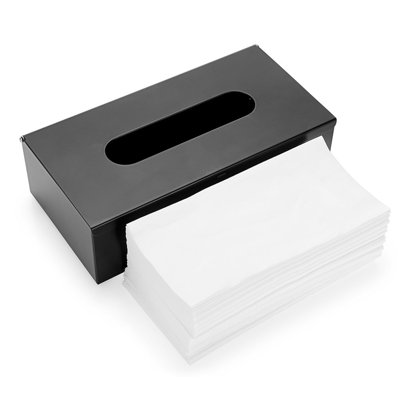 BTSKY Black Rectangular Tissue Box Cover - Stainless Steel Tissue
