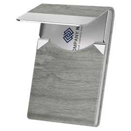 DMFLY Business Name Card Holder Luxury PU Leather & Multi Card Case, Business Name Card Holder Wallet Credit Card ID Case Holder for Women & Men - Keep Your Business Cards Clean, Gray-t, Minimalist