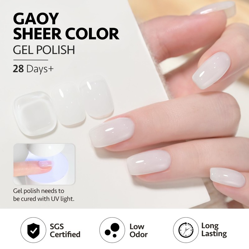 GAOY Jelly Gel Nail Polish, 16ml Sheer Translucent Soak Off