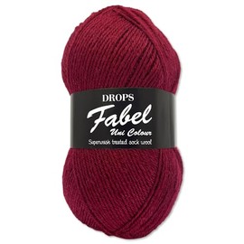 Frida's Wollhaus Drops 50 g Fabel Sock Wool Virgin Wool Superwash Yarn Knitting Crochet 45 Colours (113 Ruby Red 104 Purple)
