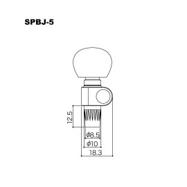 Gotoh SPBJ-5-PW-N 5th String BANJO Tuning Key 13:1 w/ White Pearl Knob - NICKEL
