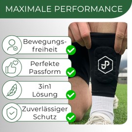 JDP Premium 2-in-1 Shin Pads with Stocking Size S Black