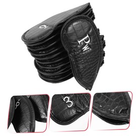 Generic 2sets Portable Golf Club Sleeves Pu Head Covers for Mallet Putter Clubs Durable Protection Stylish Crocodile Pattern Golf Accessories 12pcs*2