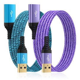 USB Extension Cable 6FT, 2Pack USB Extender USB3.0 Extension Cord Type A Male to Female Extender Cable 5Gbps High Speed Data Transfer for Gamepad,Keyboard,Webcam,Mouse,Camera,Flash Drive,Hard Drive