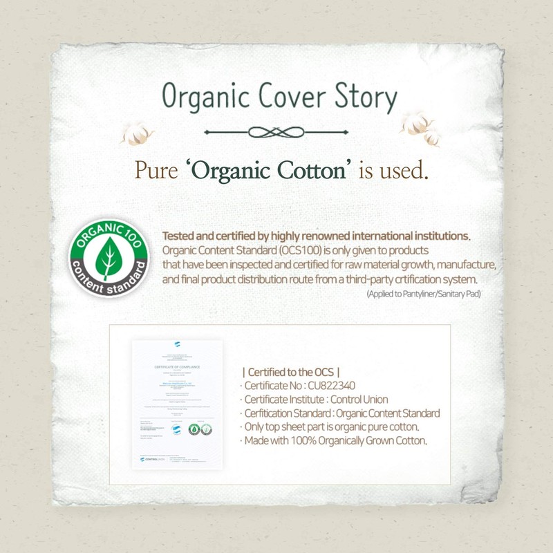 Yejimin Cotton Sanitary Pads 100% Organic Cotton Derma Test Medium
