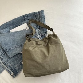 Niliv Canvas Tote Bag, Large Capacity, Shoulder Bag, Canvas Tote A4, Women's, Men's, Solid, Magnetic Hook Included, For Work or School Commutes, Crossbody, green