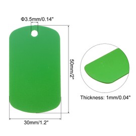 sourcing map Metal Blank Tags Stamping, Aluminum Blank Tags, Dog DIY Engraving Blank Tags with Necklace Chain for Pet Dog ID Tags, Pendant Decoration, Craft Tags 20set (Green)