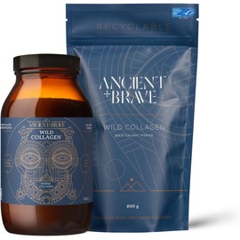 Ancient + Brave Wild Collagen Powder Bundle - Pure Hydrolyzed Marine Collagen Peptides Supplement - Best Collagen Powder for Women (Fish) - High Protein, Fasting Friendly - Skin, Hair & Nail