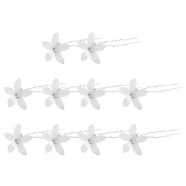 EOYVAIL Fashion Headbands for Women, Hair Clips for Women, Wedding Hair Clips Accessories, Wedding First Communion Pins for Women and Girls (10 Pieces, White)
