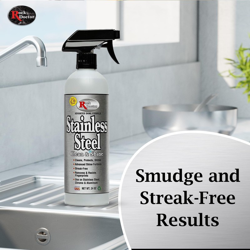 Rock Doctor Stainless Steel Cleaner and Polish, Streak-Free Cleaning Solution