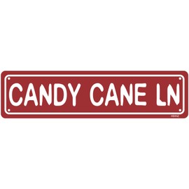 HBXNZ Candy Cane Lane Metal Tin Sign Wall Decor Room Home Bathroom Bedroom Outdoor Garage Man Cave Garden Bar Signs Decoration 16 x 4 Inches