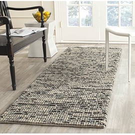 Safavieh Bohemian Collection BOH525K Handmade New Zealand Wool & Jute Runner, 2'6" x 12' , Grey / Multi