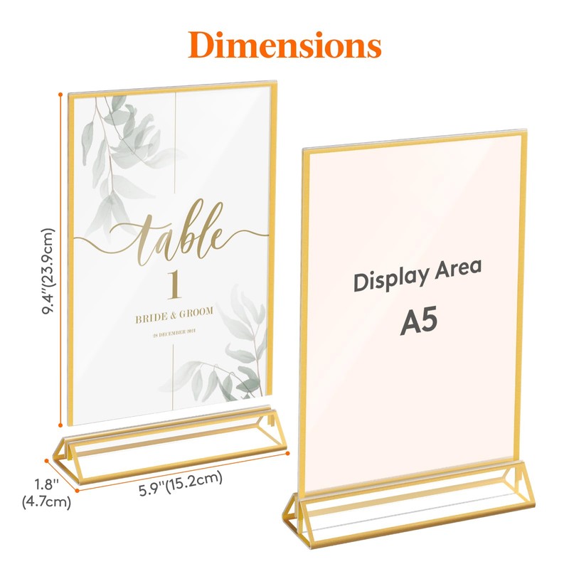 Lifewit 6 Pack A5(14.8 x 21cm) Acrylic Sign Holder with
