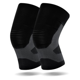 Yasdyri Knee Support for Men and Women, Non-Slip Knee Support for Tendonitis, Meniscus Tear, Ligament Injury, Running, Basketball, Walking, Sports, Pack of 2 (Black, XL)