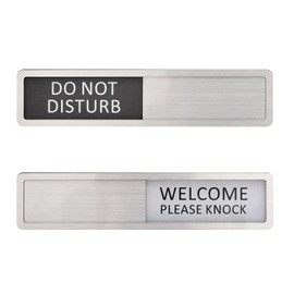 Kichwit 304 Stainless Steel Do Not Disturb Sign, Privacy Sign for Offices or Homes, Welcome Please Knock