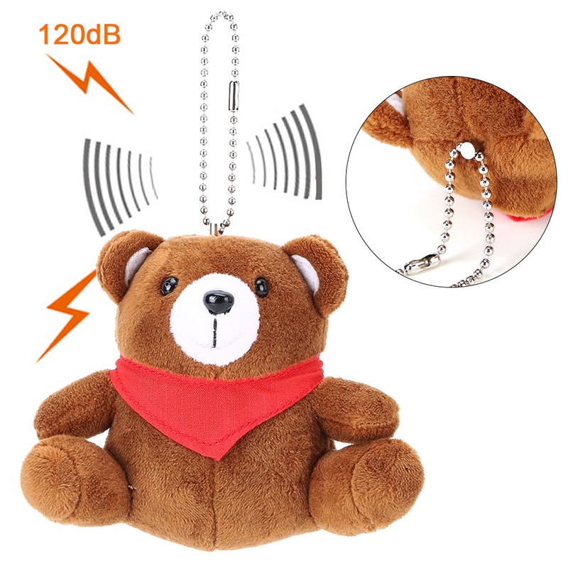 Security Alarm Key Chain Cute Pattern Plush Women Elderly Emergency