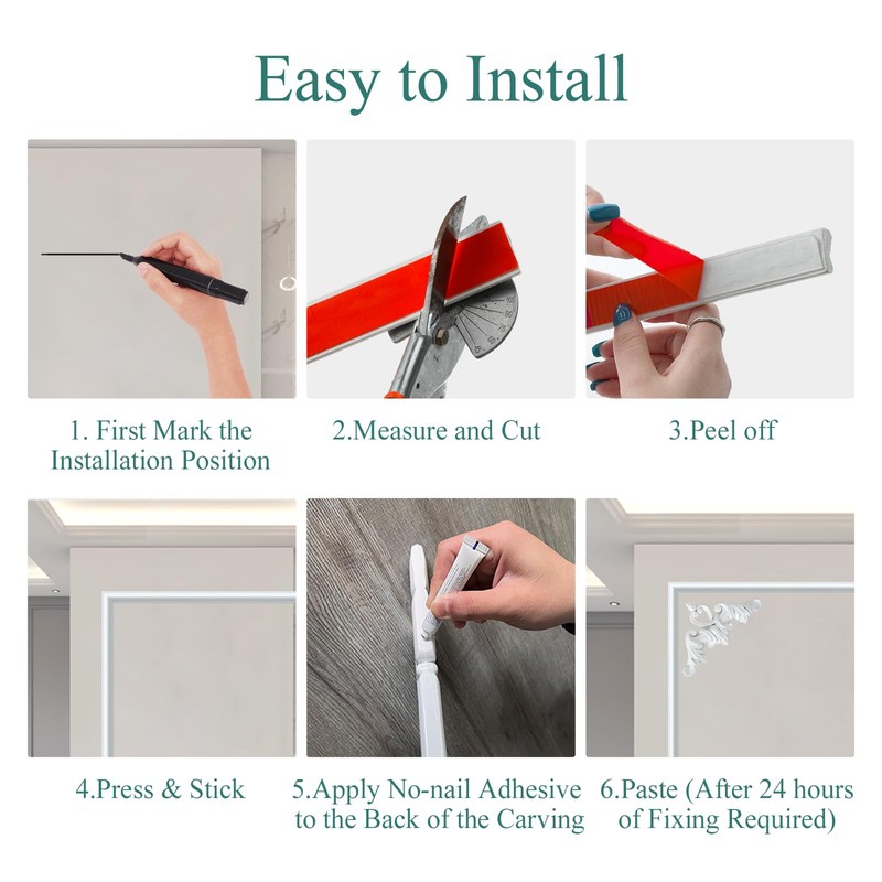 10FT Peel and Stick Chair Rail Panel Molding Trim, Flexible