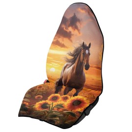 Flashideas Sunflower Horse Car Seat Seat Cover Protector Front Seats Only Auto Accessories Protectors Decor Easy to Install Universal Protector for Cars Truck Van SUV
