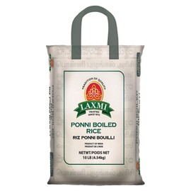 Laxmi All-Natural Ponni Boiled (Like Gold) Rice, 10lb Bag