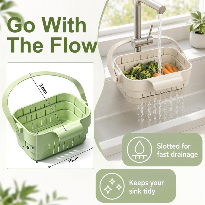 Foldable Hanging Sink Drain Basket, 2026 Upgraded Foldable Kitchen Sink