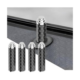 KHGUZ 4PCS Car Door Lock Knobs, Carbon Fiber Metal Vehicle Lock Pin Pull Covers, Automotive Decorative Modification Accessories Universal for SUV, Sedan, Truck (Black/B)