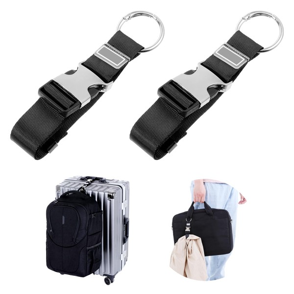 2PCS Add a Bag Luggage Strap Jacket Gripper, Adjustable Suitcase