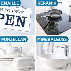 Prinox PRINOX® 150ml Reinigungs und Polierpaste für Emaille, Keramik, Porzellan, Glaskeramik, Mineralguss - Professionelle Badpflege zu Reinigung und Pflege von Armaturen - Ceranfeld Reiniger