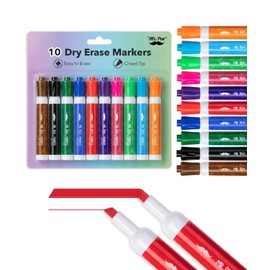 Mr. Pen- Dry Erase Markers, 10 Pack, Assorted Colors, Low Odor Ink, Chisel Tip, White Board Markers Dry Erase, Ideal for Classroom, Back to School Supplies, Teachers, Office, Whiteboard & Home