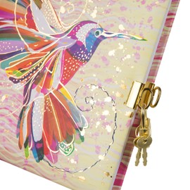 goldbuch 44273 Diary Flower Hummingbird in Turnowsky Design, Children's Diary with Lock and Key, Secret Notebook with 96 White Pages, Secret Diary with Bird, Approx. 16.5 x 16.5 x 1.5 cm, Beige