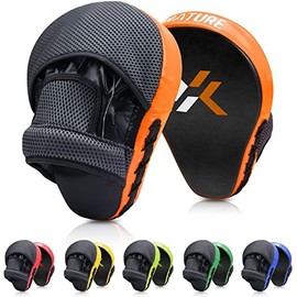 Boxing Equipment Punching Gloves Thai Pads Boxing Training Mitts Kickboxing Pad Punch Pad Boxing Mitts Punching Pad (A pair orange)