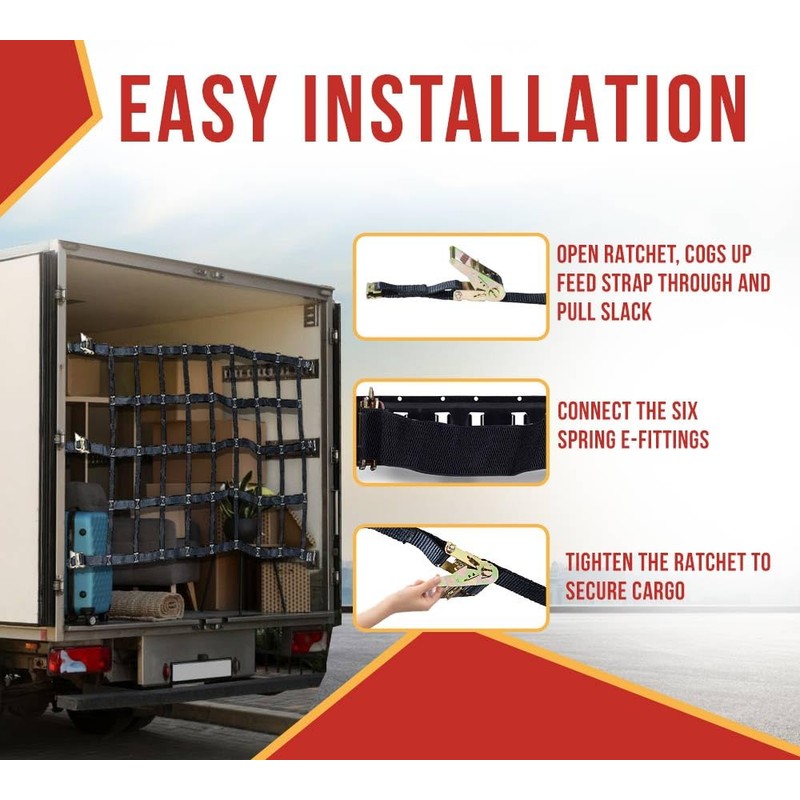 Mytee Products (82"x82") Heavy Duty Cargo Net for Pickup Truck