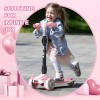 Sejoy Kids Trike Kick Scooter Adjustable Height Pink Folding 3