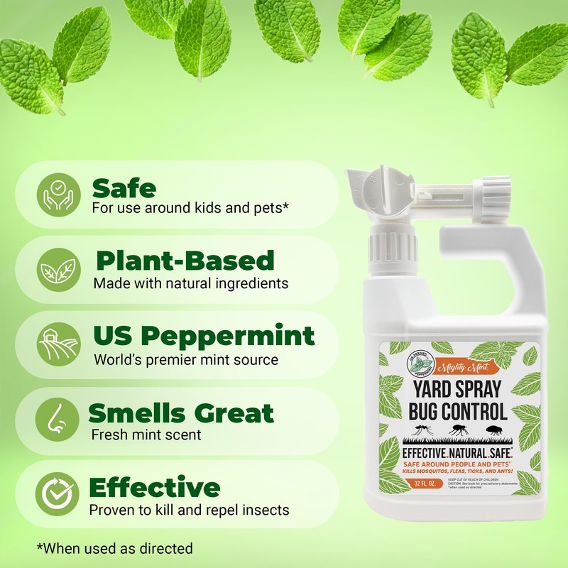 Mighty Mint Peppermint Oil Lawn & Yard Bug Control Spray