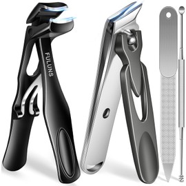 Nail Clippers for Men Thick Nails with Angled Head & Wide Opening, Heavy Duty Large Nail Clippers for Seniors with Catcher, 2026 Slanted Sharp Nail Clippers Set Gifts for Men Women Adults