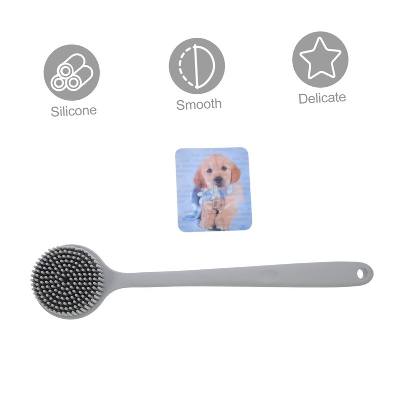 PACKOVE Silicone Body Scrubber Long Handle Bath Brush for Back