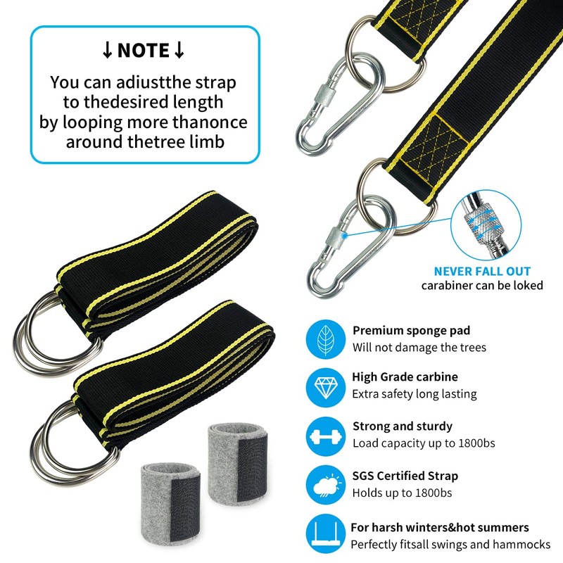 Tree Swing Straps Hanging Kit - Holds 1800 lbs (SGS