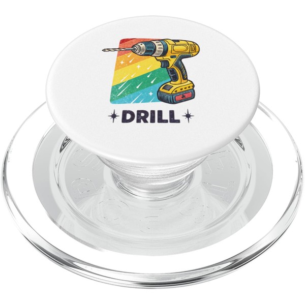 Vintage Regenbogen Bohrmaschine Kunst PopSockets PopGrip für MagSafe