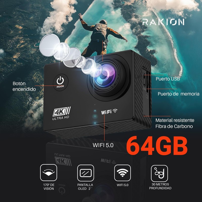 REKION GO Pro Sports Camera 4K