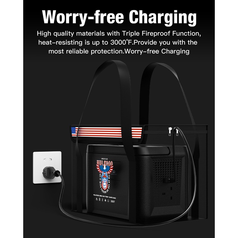12V 100Ah LiFePO4 Lithium Battery Fireproof Safe Bag Large Capacity