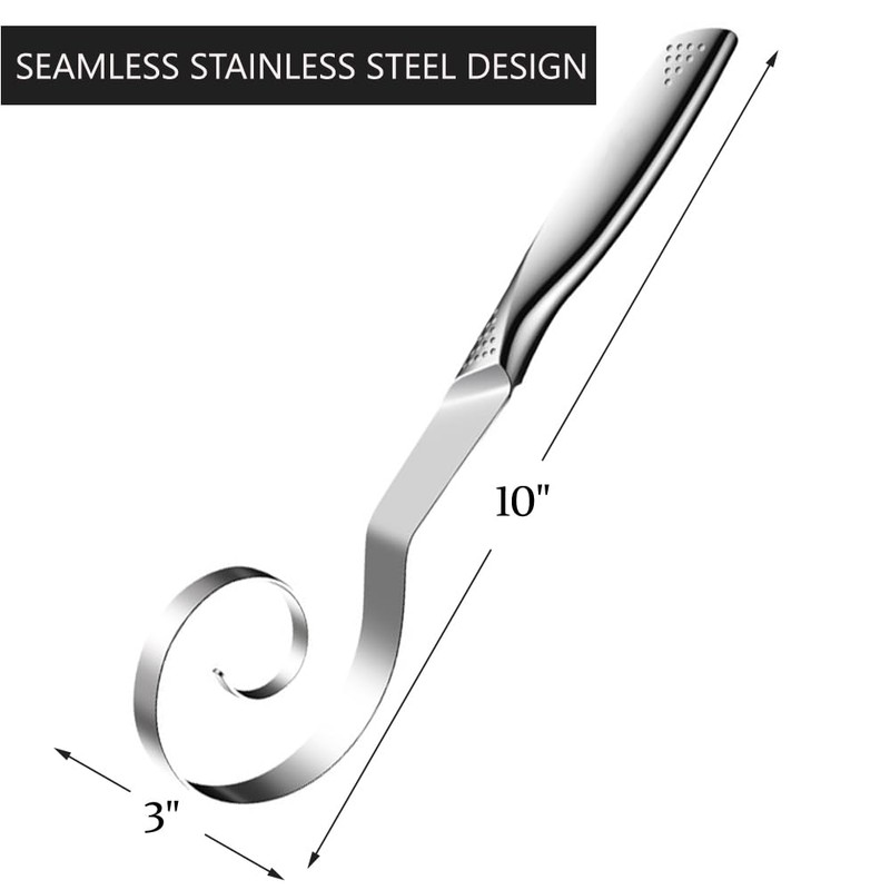 Seamless Danish Dough Whisk -10" Stainless Steel Dutch Bread Dough